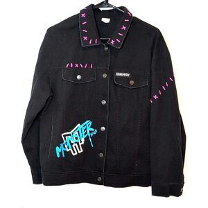 Monster High Black Cotton Jacket with Pink and Blue Details
